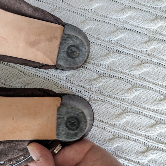 Cole Haan Leather Mules Slip On Heels Shoes 9 Brown Studded‎ Grommets - Picture 11 of 14